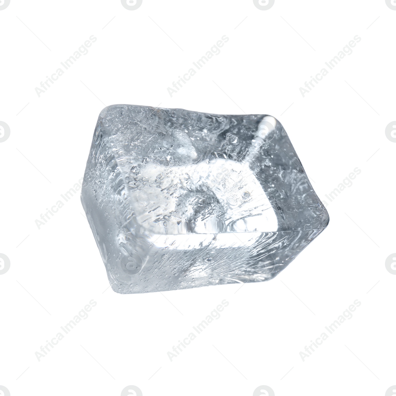 Crystal clear ice cube isolated on white Photo of Crystal clear ice cube isolated on white