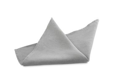 One grey kitchen napkin isolated on white