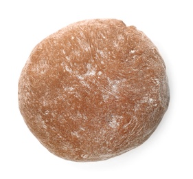 Photo of Freshly made rye dough on white background, top view