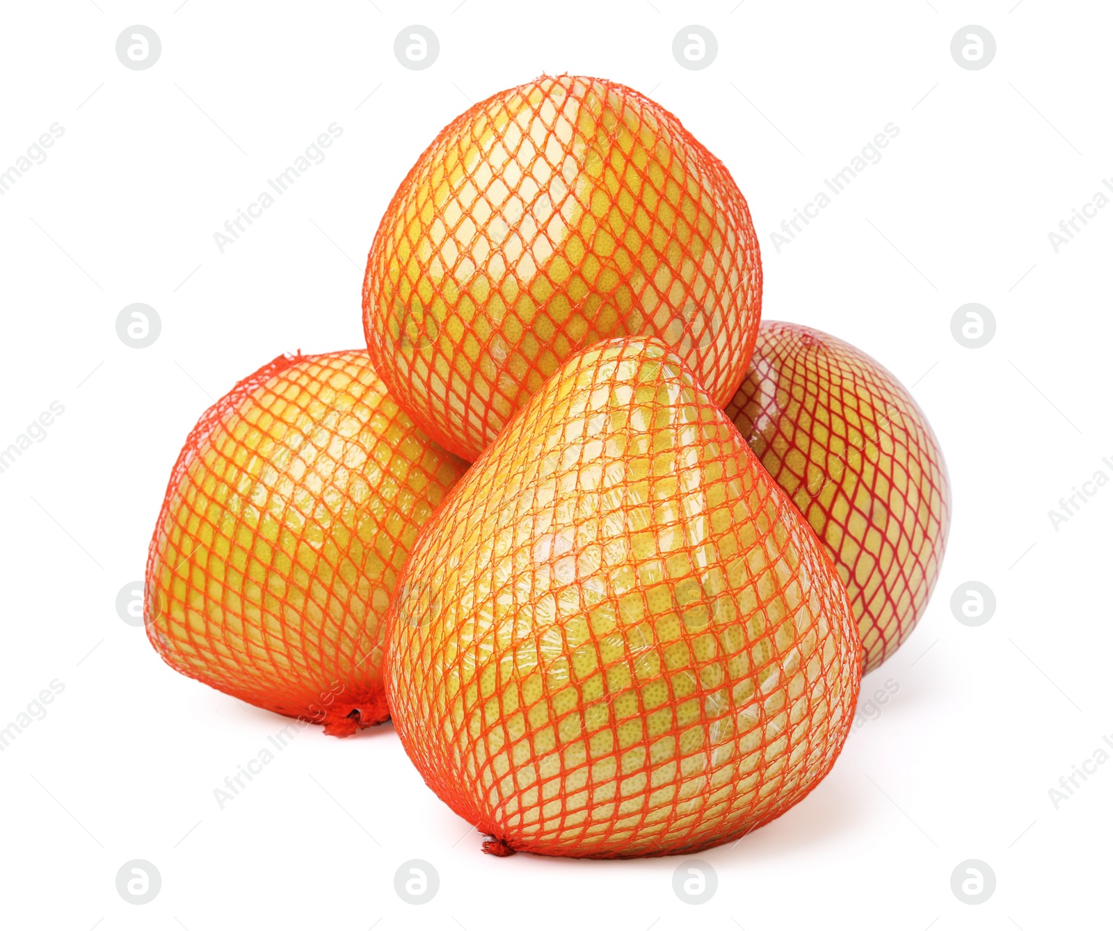 Photo of Tasty fresh pomelo fruits isolated on white