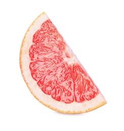 Citrus fruit. Slice of fresh grapefruit isolated on white