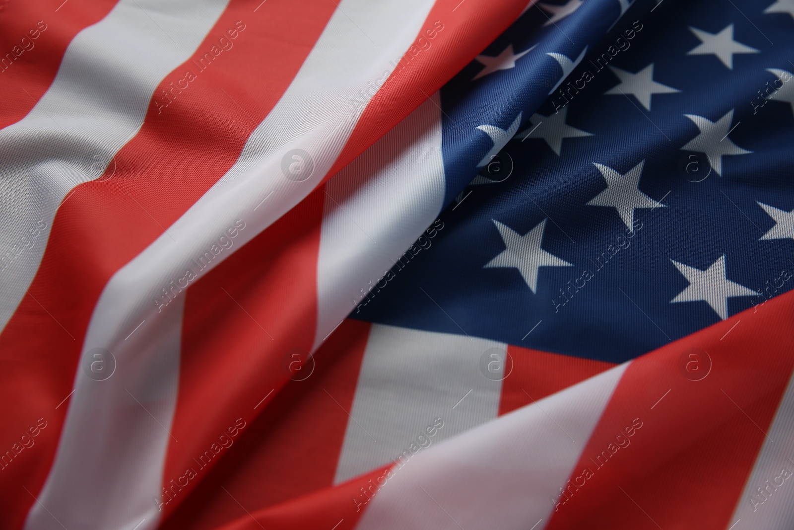 Photo of Flag of USA as background, closeup view