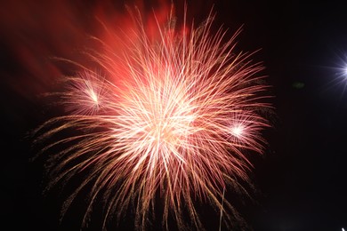 Photo of Beautiful fireworks lighting up night sky outdoors
