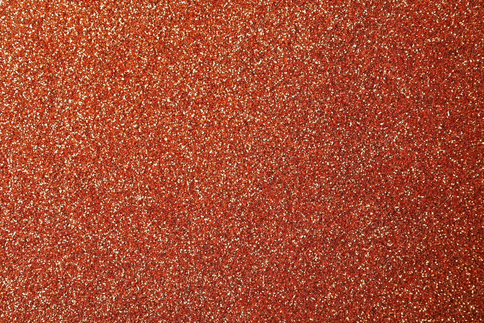 Photo of Beautiful shiny copper glitter as background, closeup