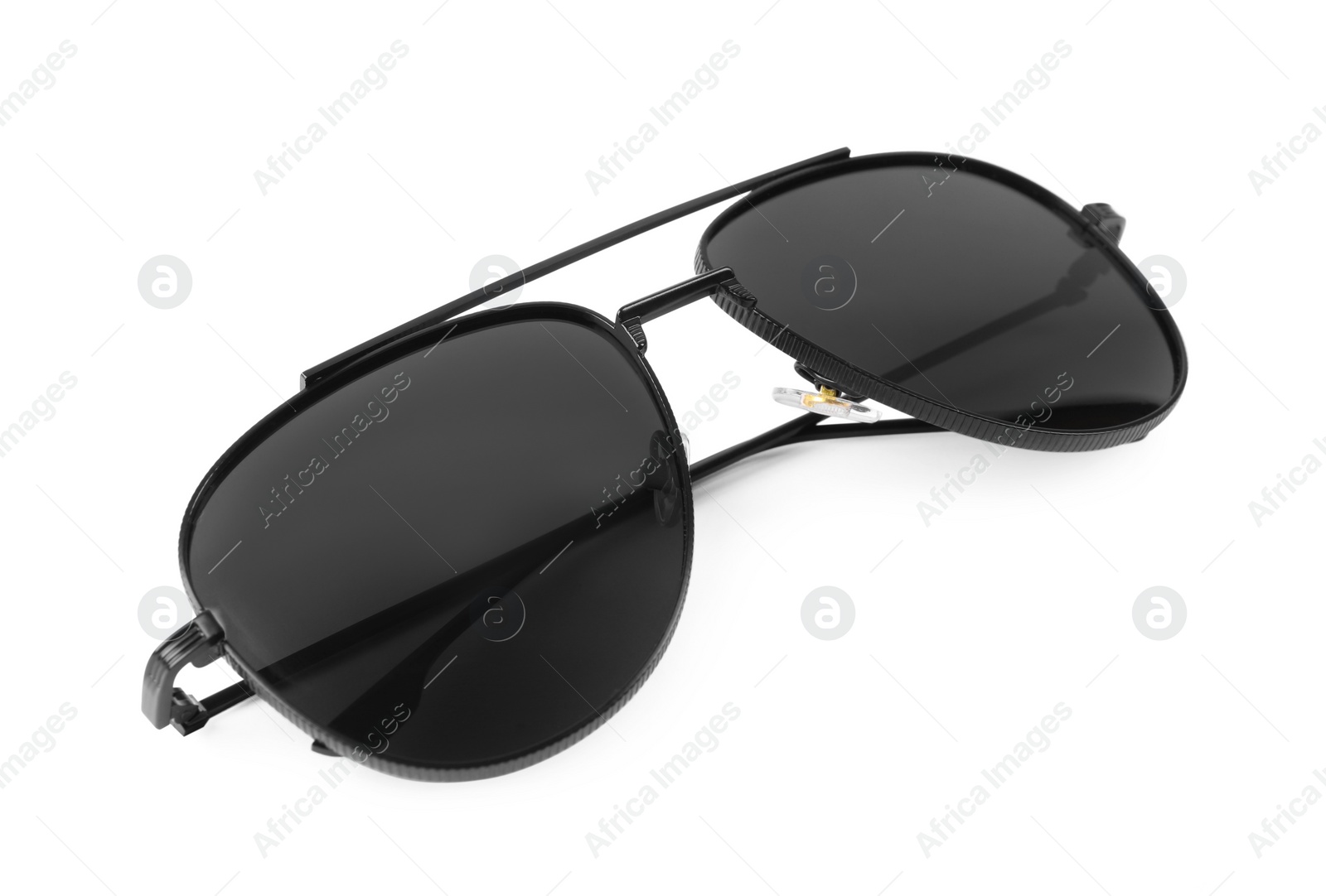 Photo of Stylish sunglasses isolated on white. Fashion accessory