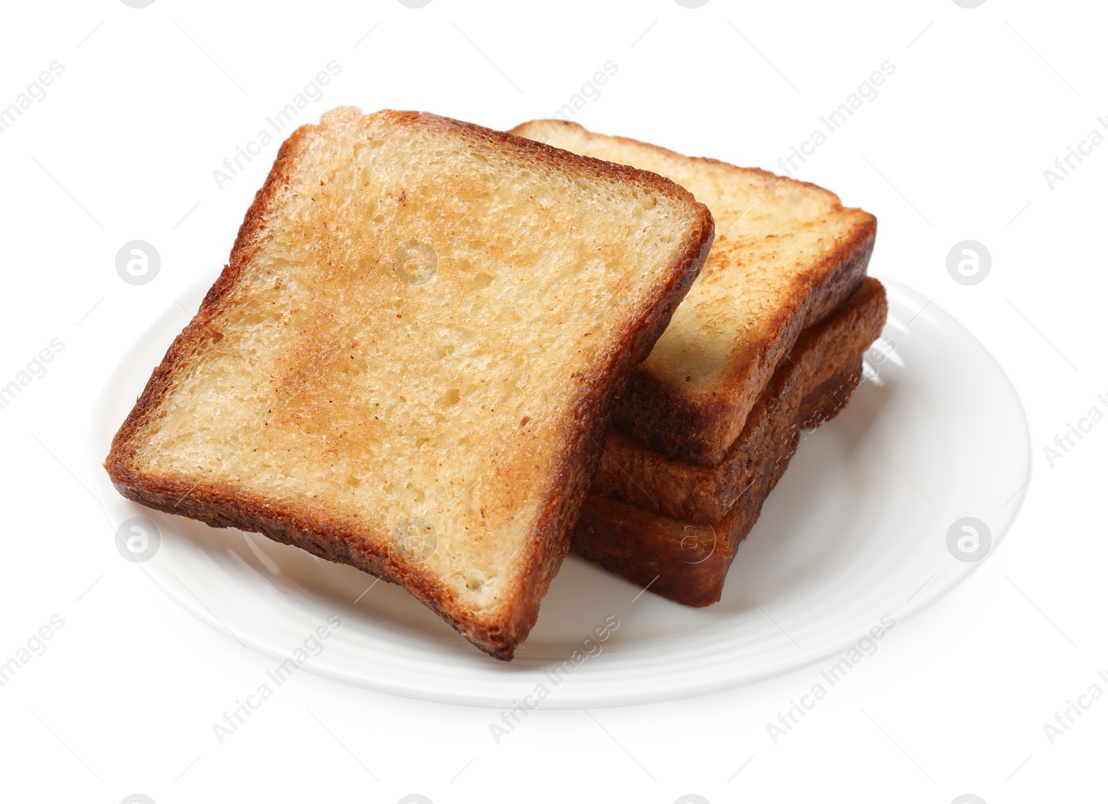 Photo of Pieces of fresh toast bread isolated on white