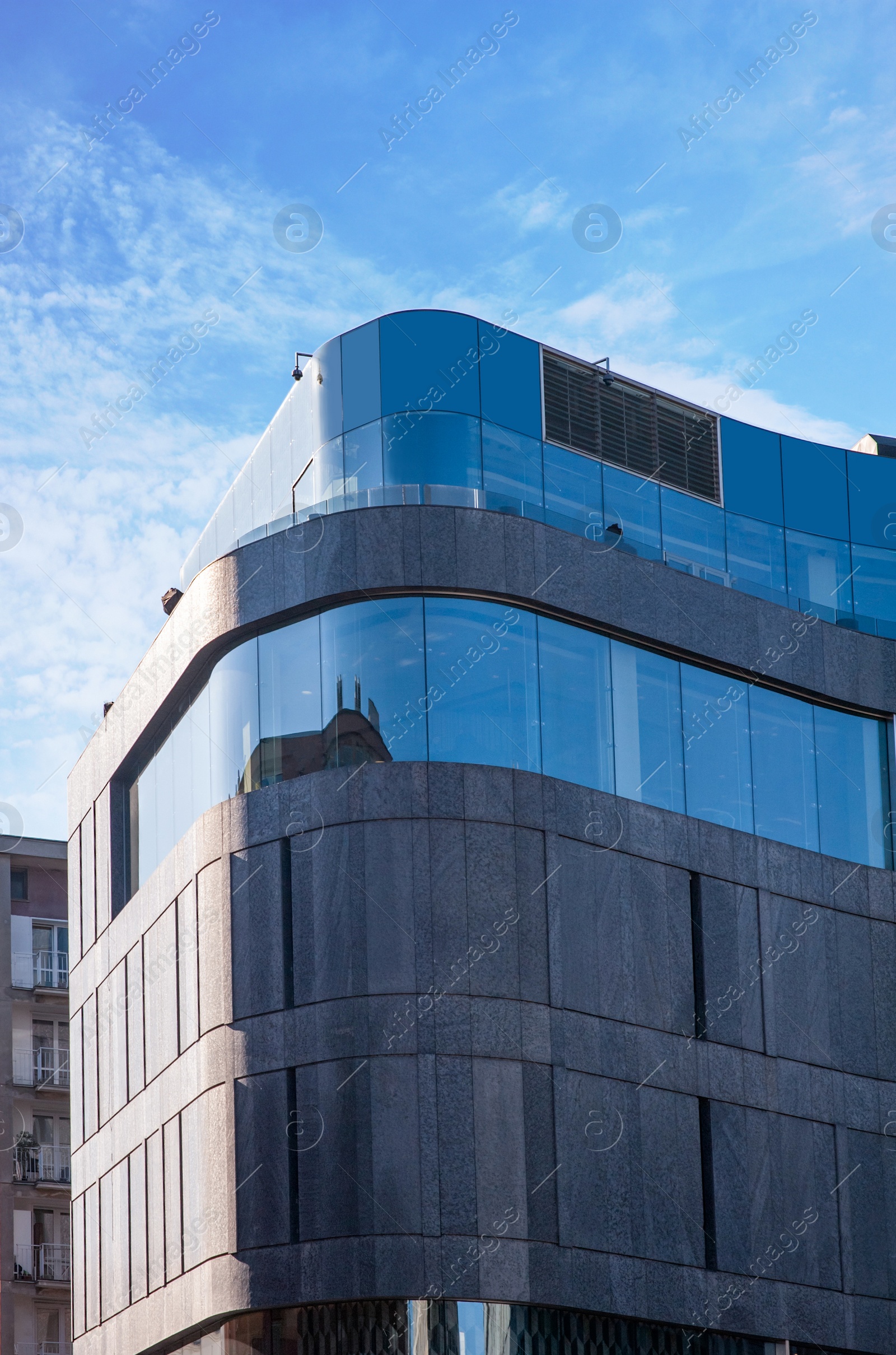 Photo of Beautiful view of modern building on sunny day