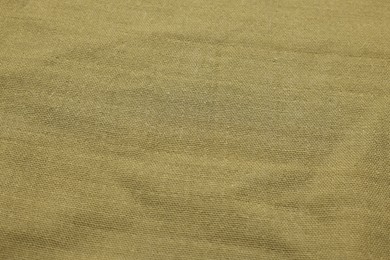 Texture of olive fabric as background, above view