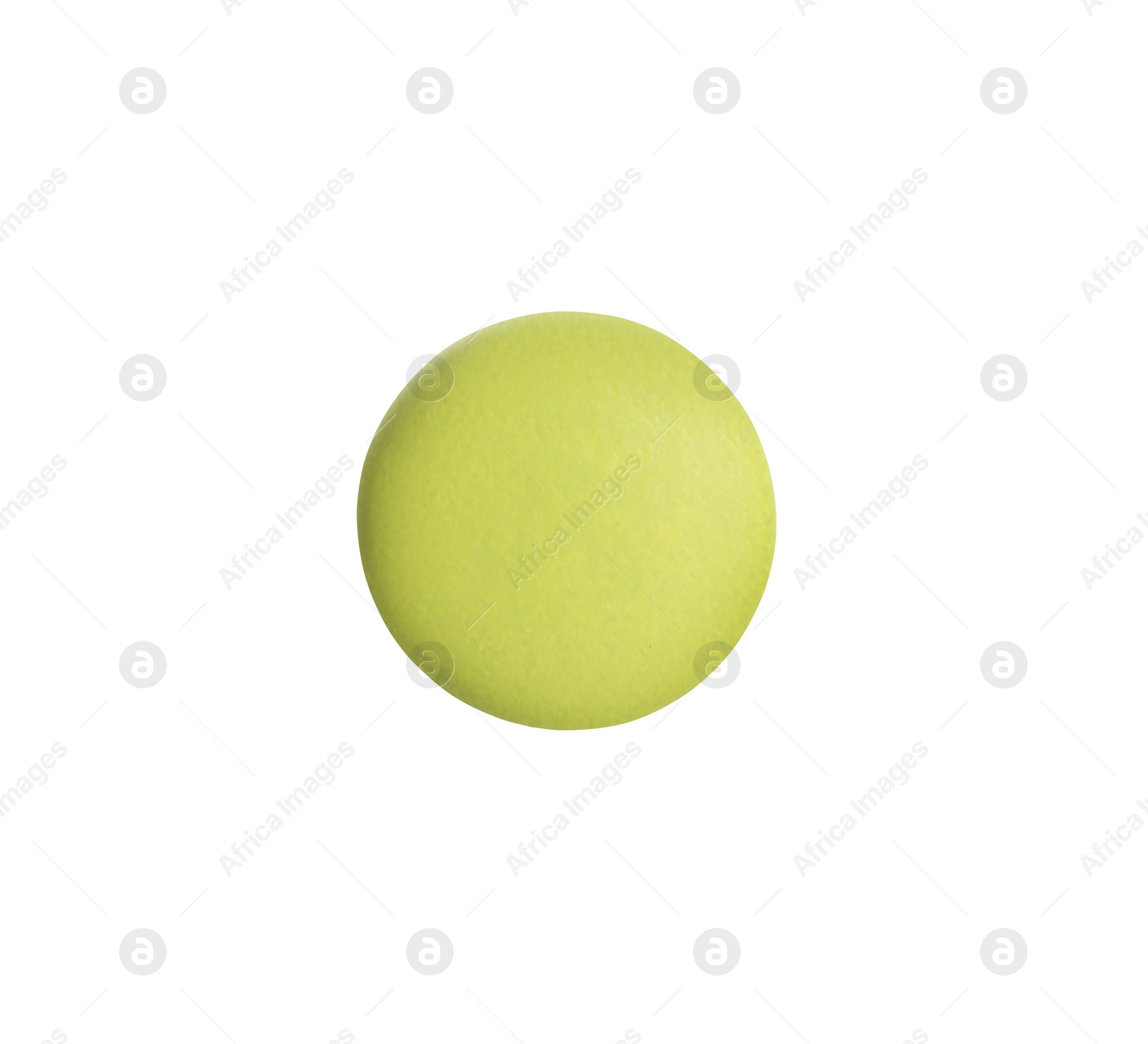 Photo of One light green pill isolated on white