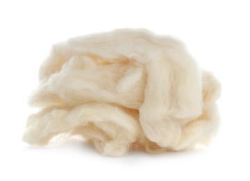 Photo of Heap of soft wool isolated on white