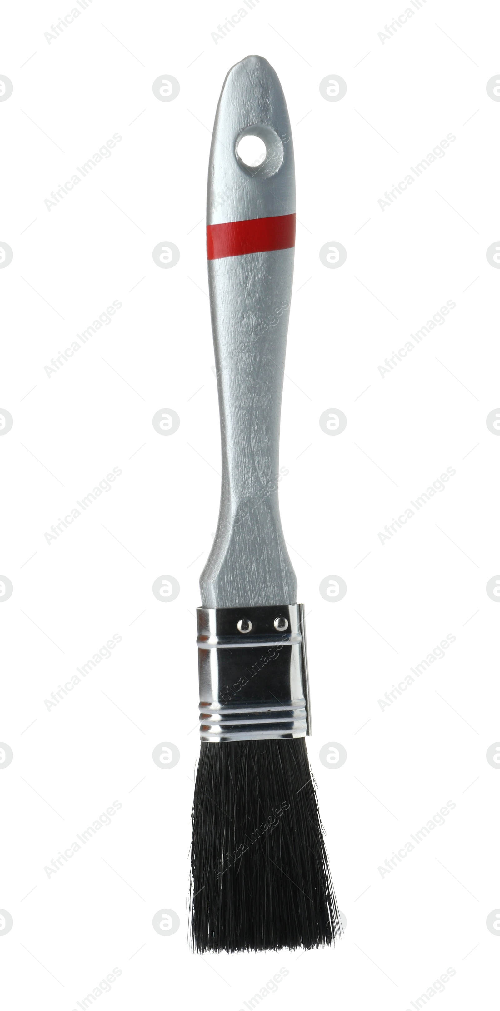 Photo of New paint brush on white background. Decorating tool