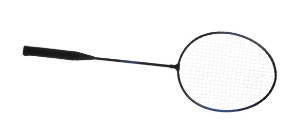 Photo of One badminton racket isolated on white. Sport equipment