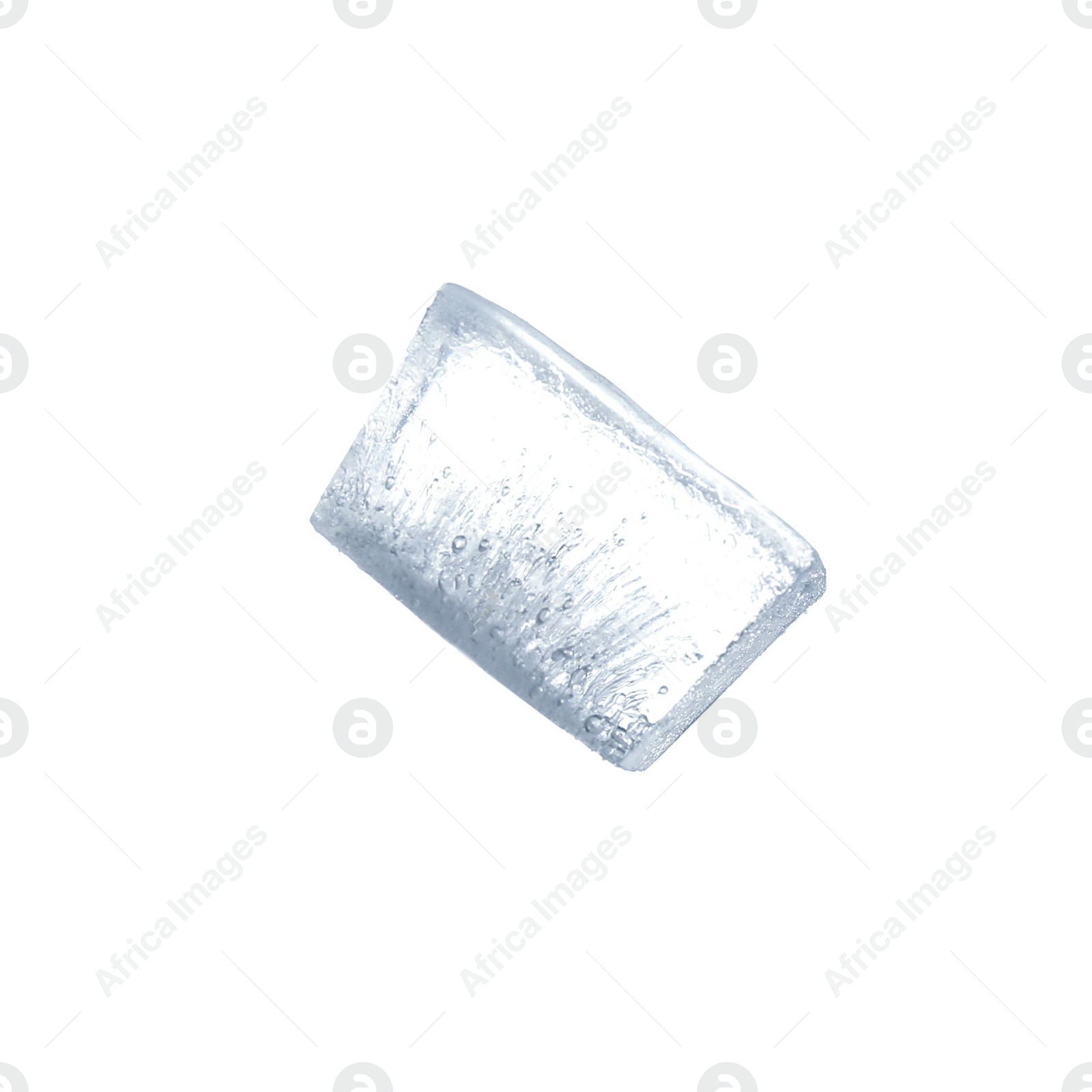 Photo of Crystal clear ice cube isolated on white