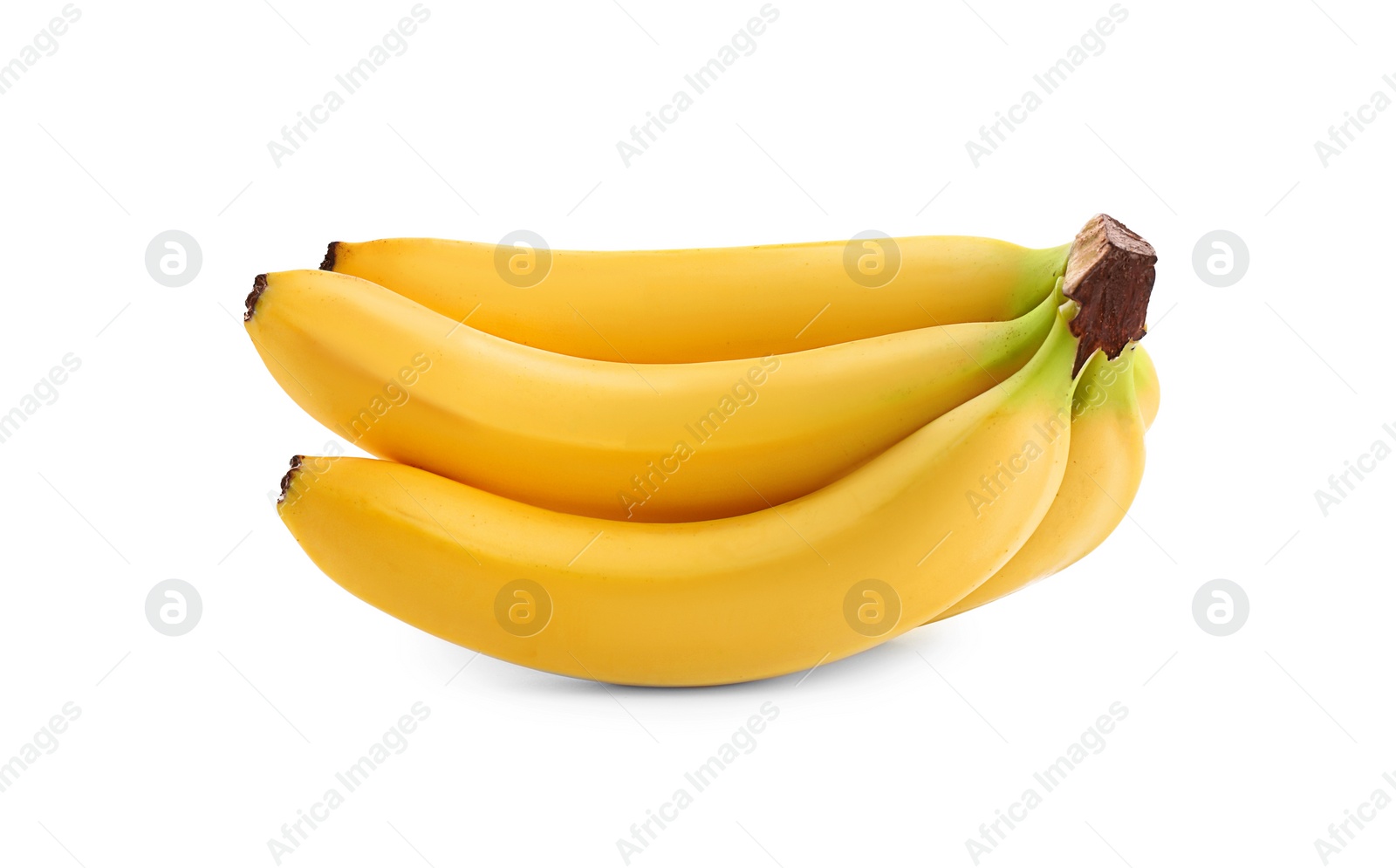 Image of Cluster of delicious ripe bananas isolated on white