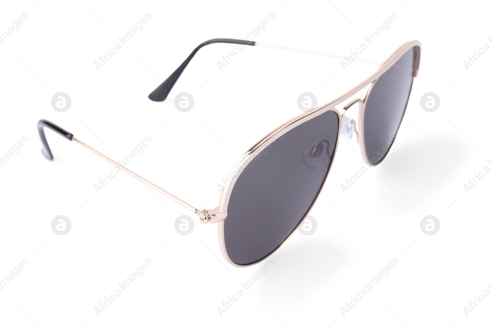 Photo of Stylish sunglasses isolated on white. Fashion accessory