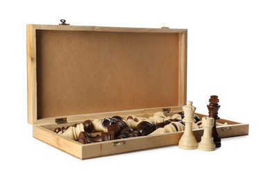 Photo of Chess set on white background. Board game