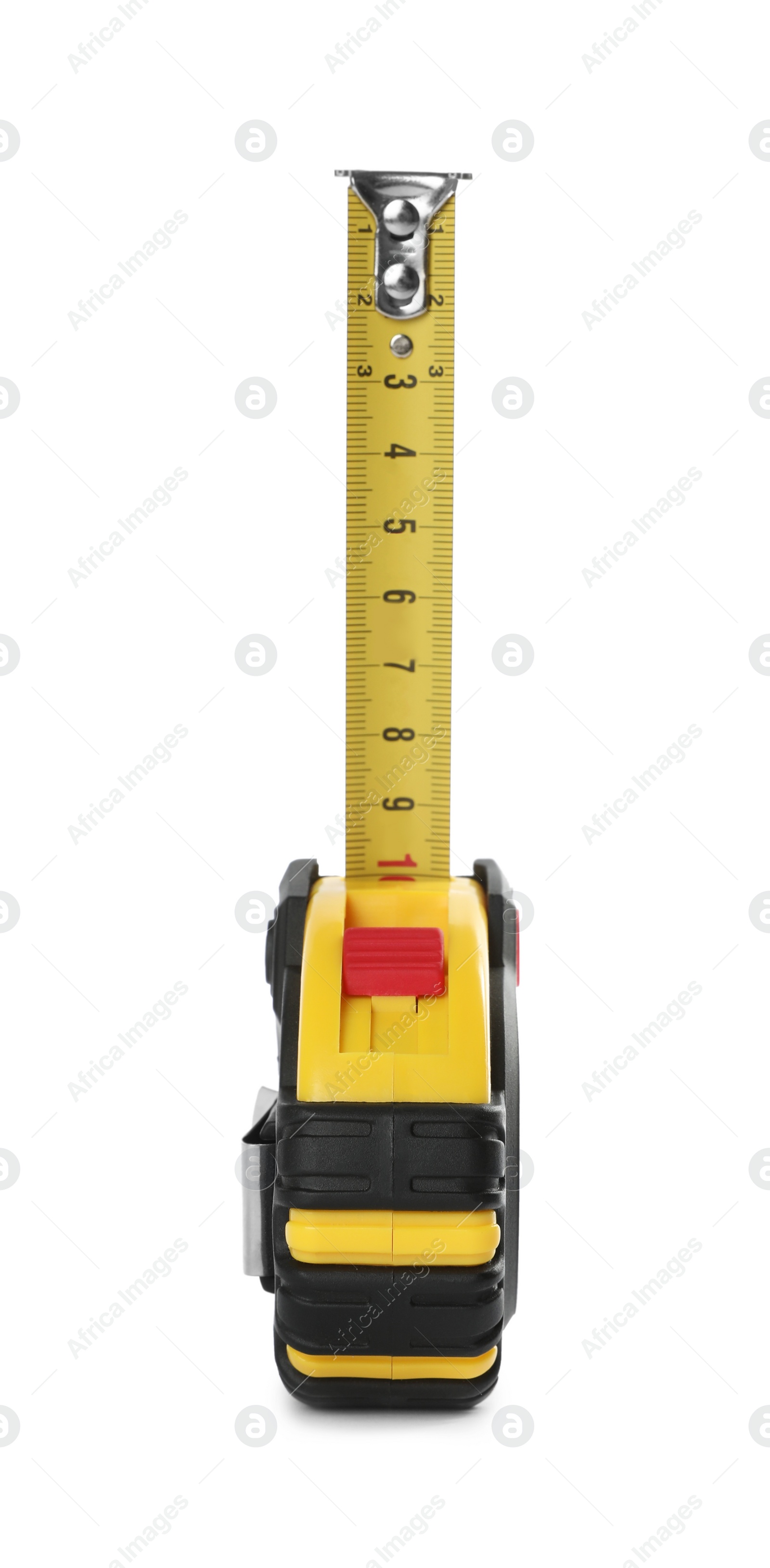 Photo of Tape measure isolated on white. Construction tool