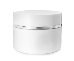 Photo of Jar of luxury face cream isolated on white
