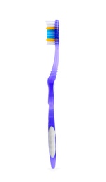 Color toothbrush on white background. Dental care