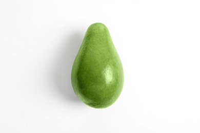 Ripe fresh avocado on white background