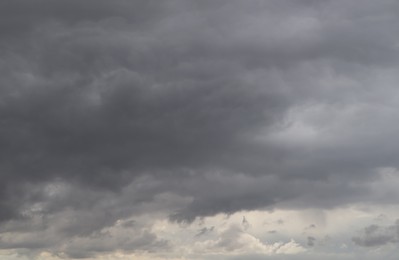 Photo of Sky with heavy rainy clouds on grey day