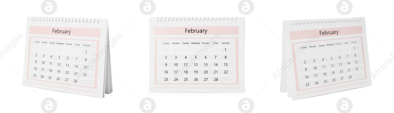 Image of Collage of paper calendar on white background