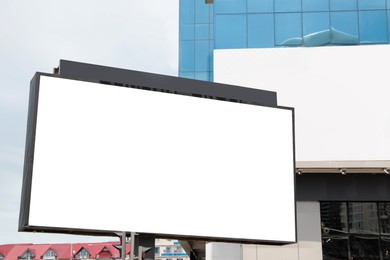 Empty signboard in city. Mock-up for design