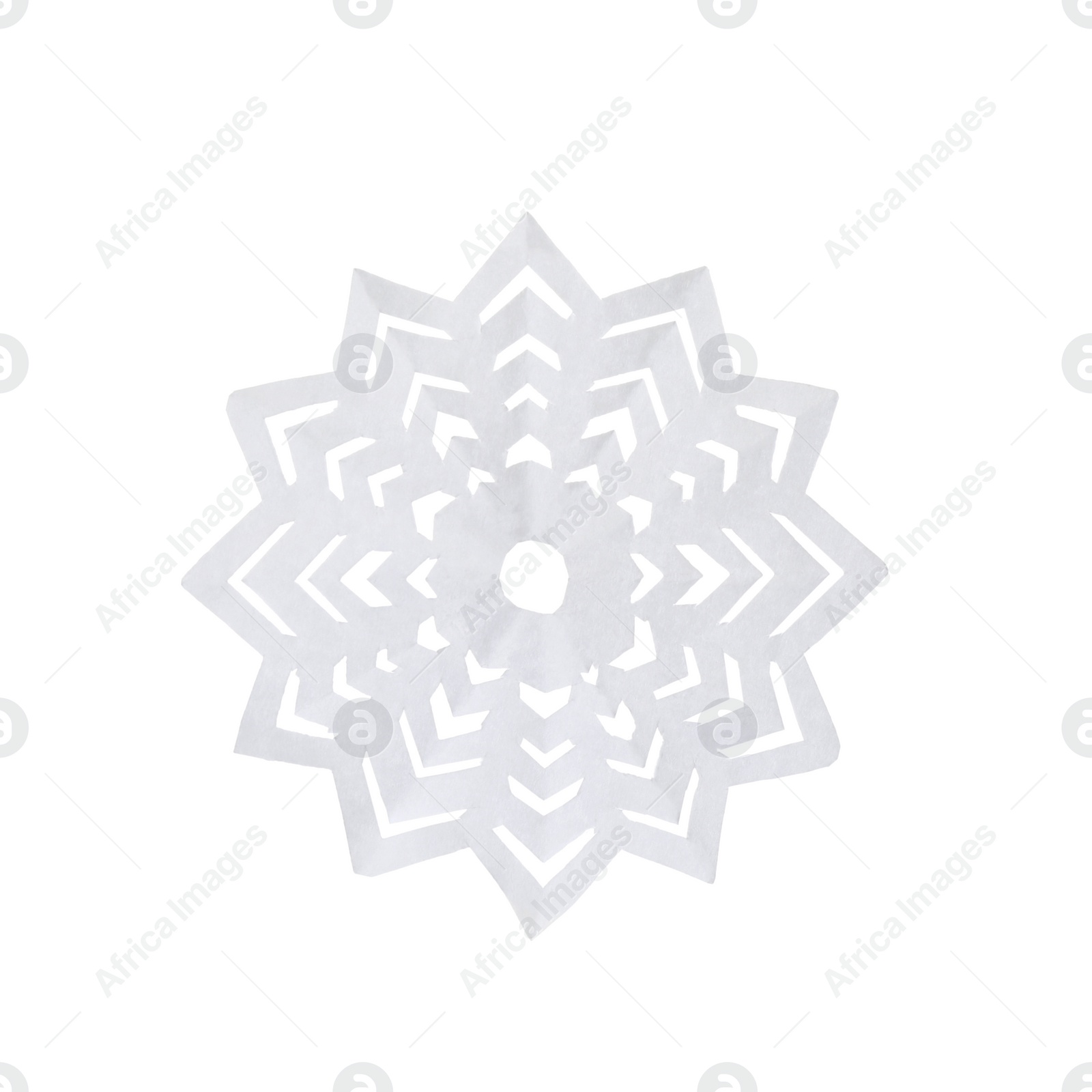 Photo of Beautiful snowflake made of paper isolated on white