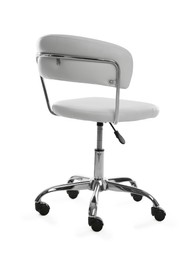 White leather office chair isolated on white