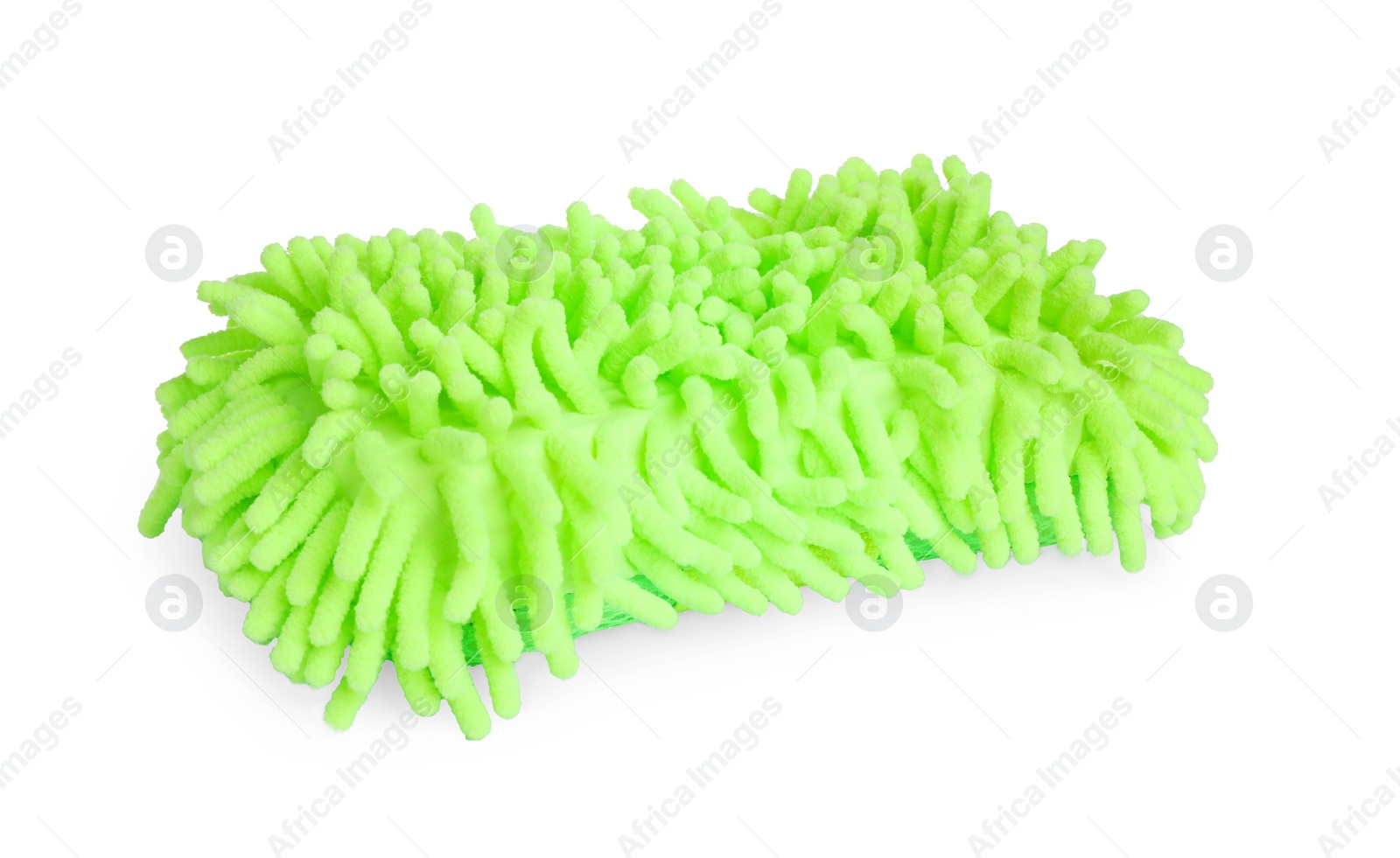 Photo of Green car wash mitt isolated on white