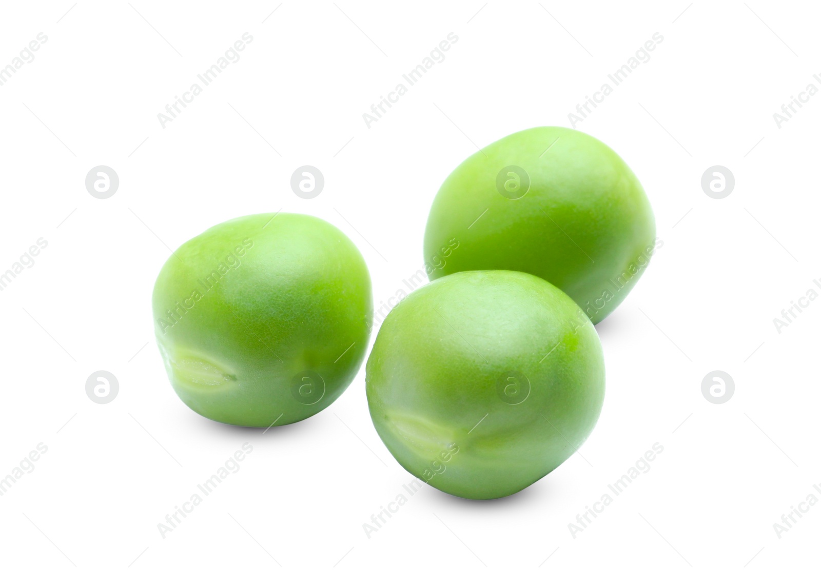 Photo of Fresh green peas on white background