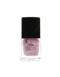 Bottle of nail polish on white background