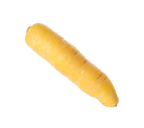 Photo of Fresh raw yellow carrot isolated on white