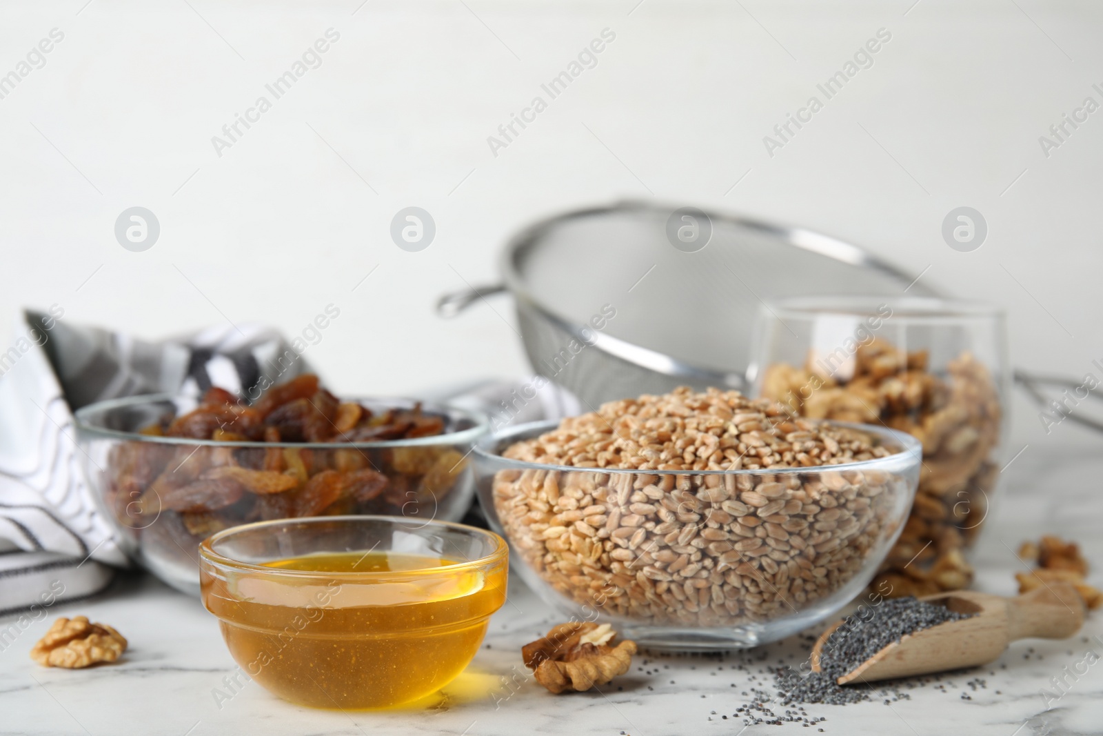 Photo of Ingredients for traditional kutia on light table