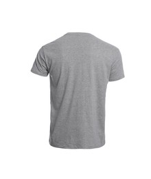 Photo of Mannequin with gray men's t-shirt isolated on white. Mockup for design