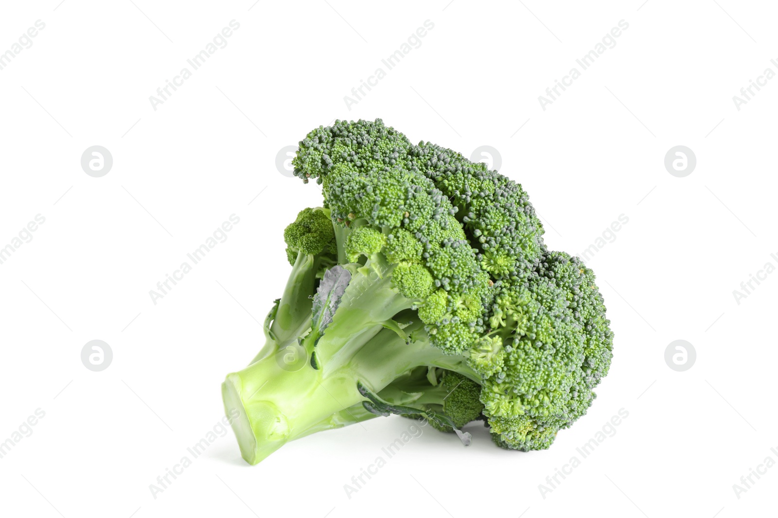 Photo of Fresh green raw broccoli on white background