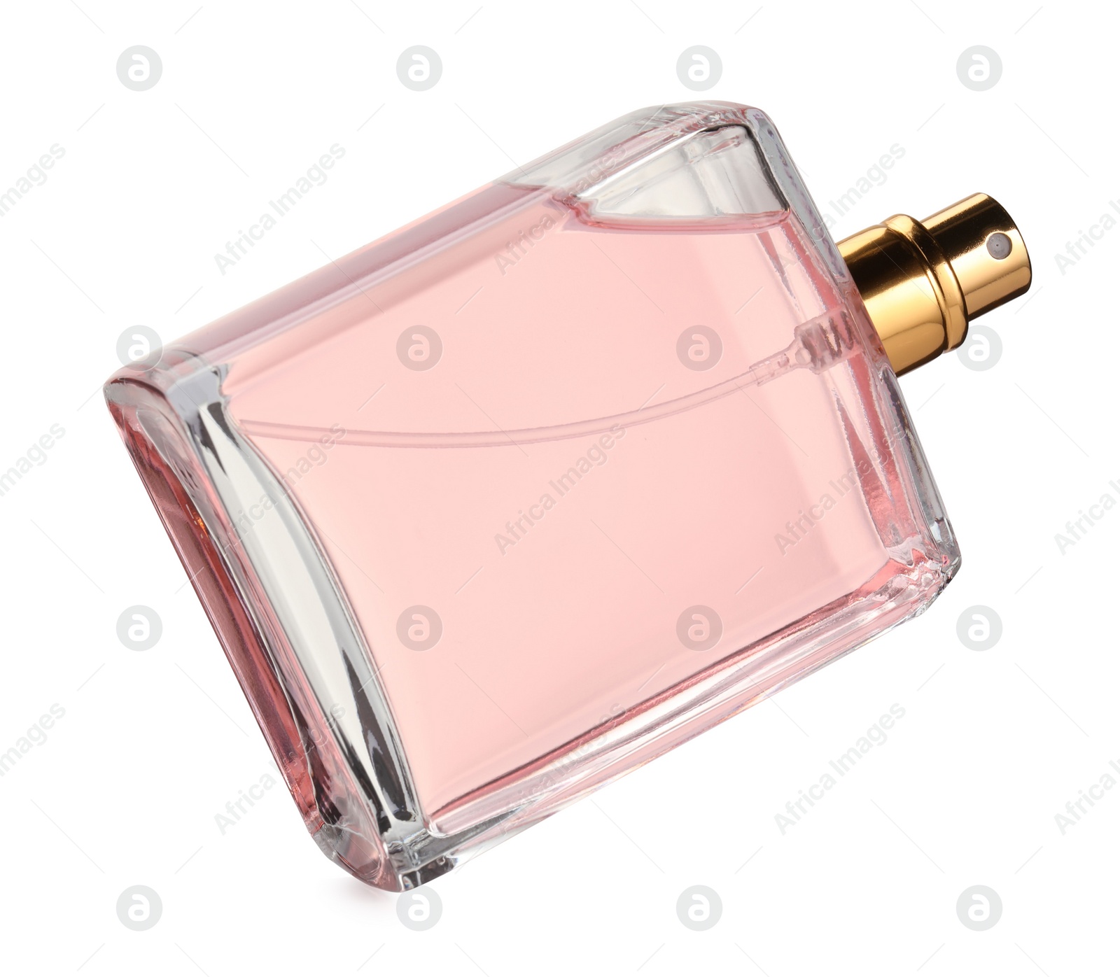 Photo of Luxury women`s perfume in bottle isolated on white