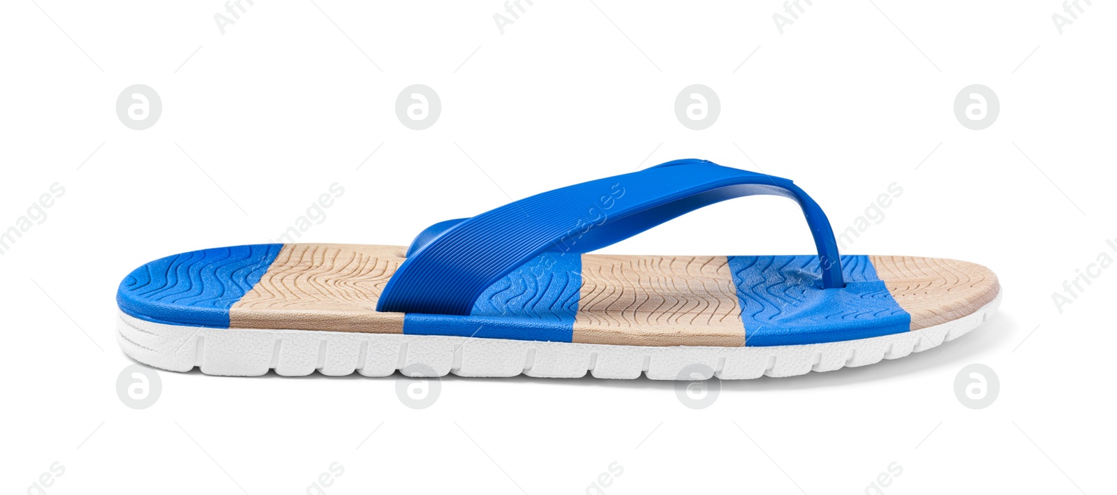 Photo of Single bright flip flop isolated on white