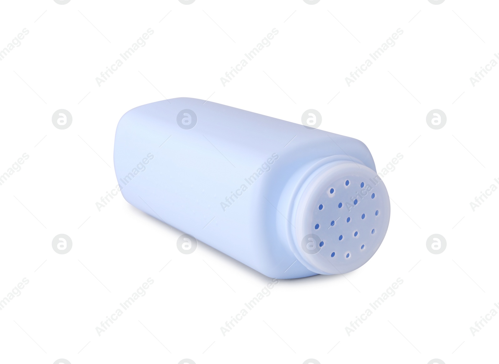 Photo of Blank bottle of baby powder isolated on white