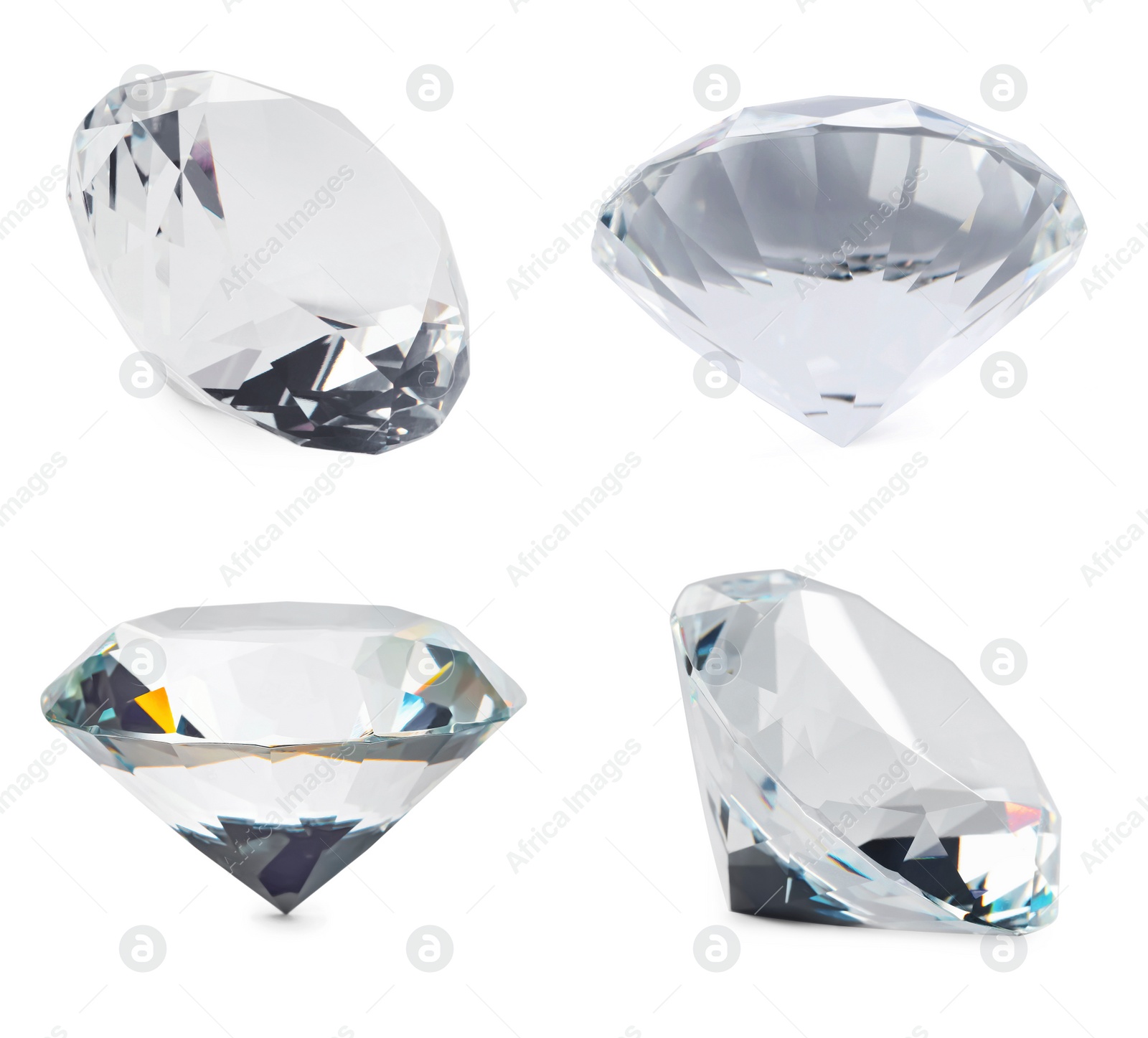 Image of Set with beautiful dazzling diamonds on white background