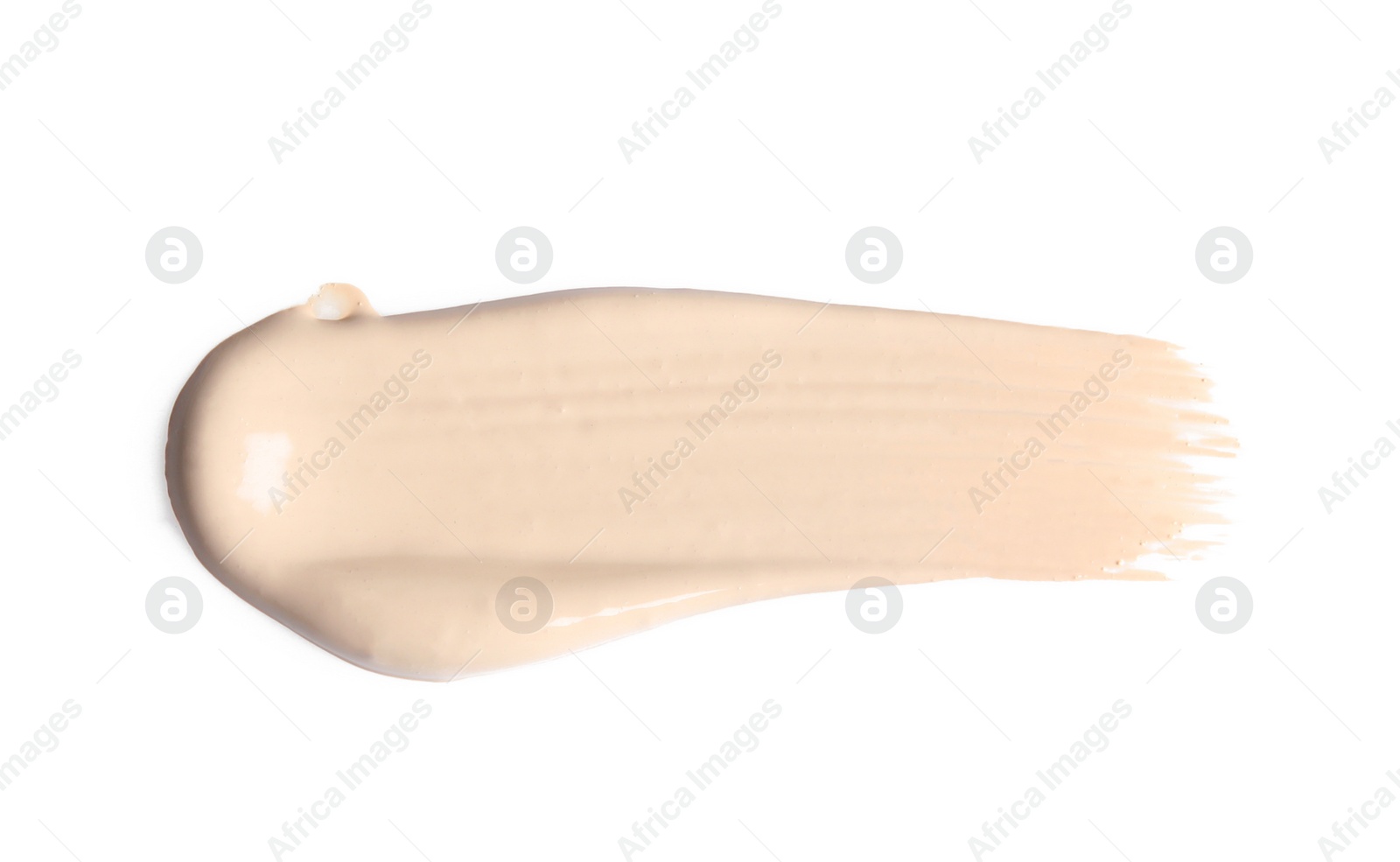 Photo of Sample of liquid foundation foundation on white background, top view