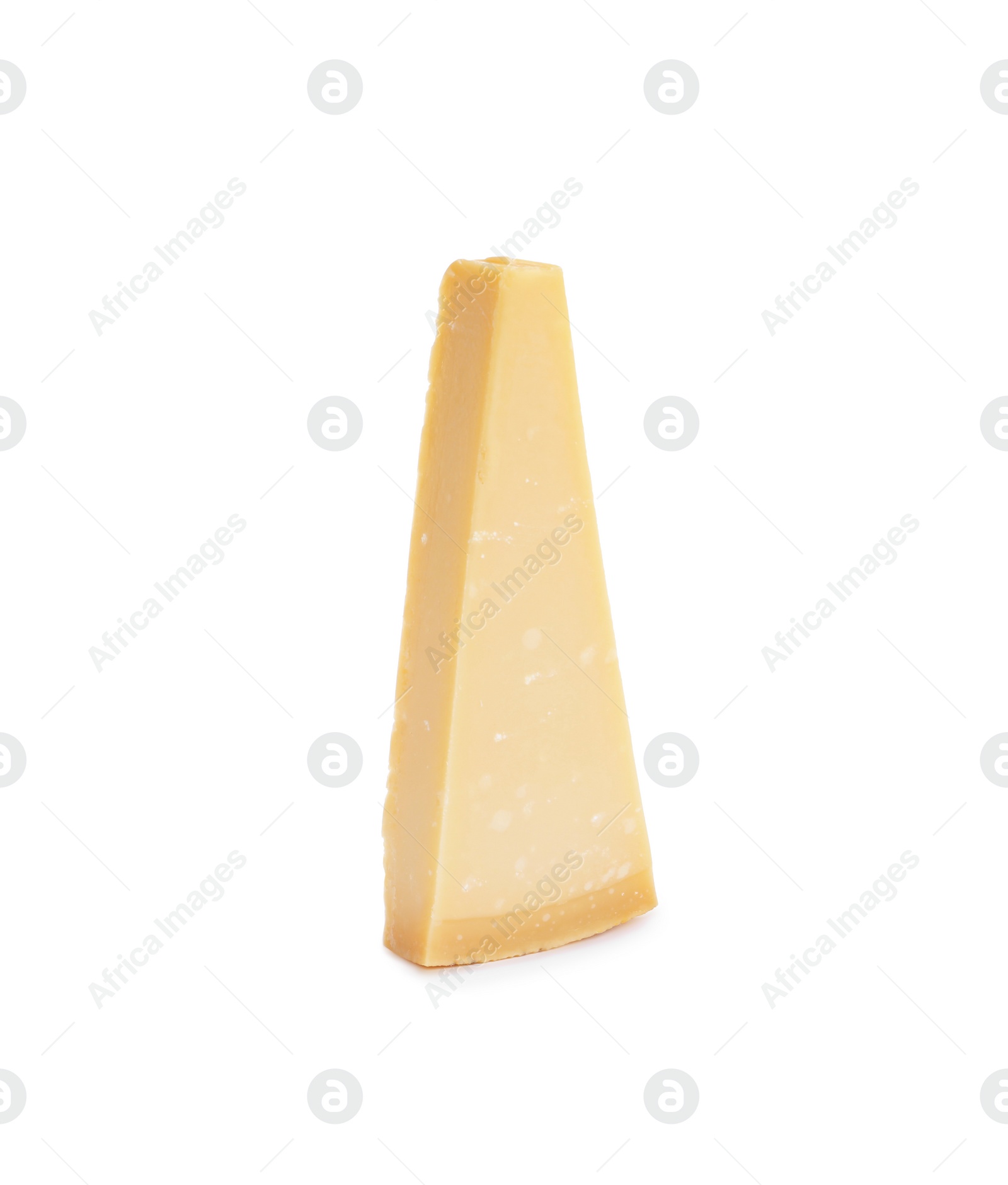 Photo of Piece of delicious parmesan cheese isolated on white