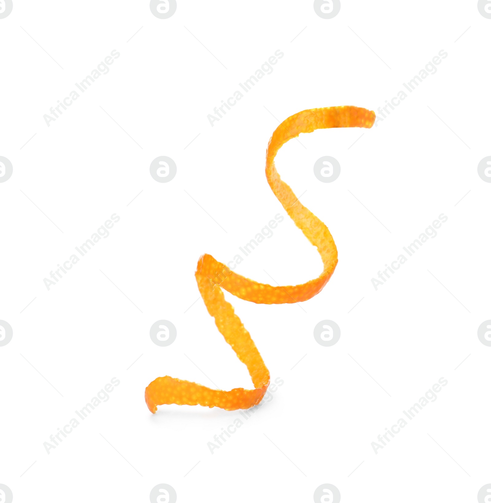 Photo of Fresh orange peel on white background, top view. Healthy fruit