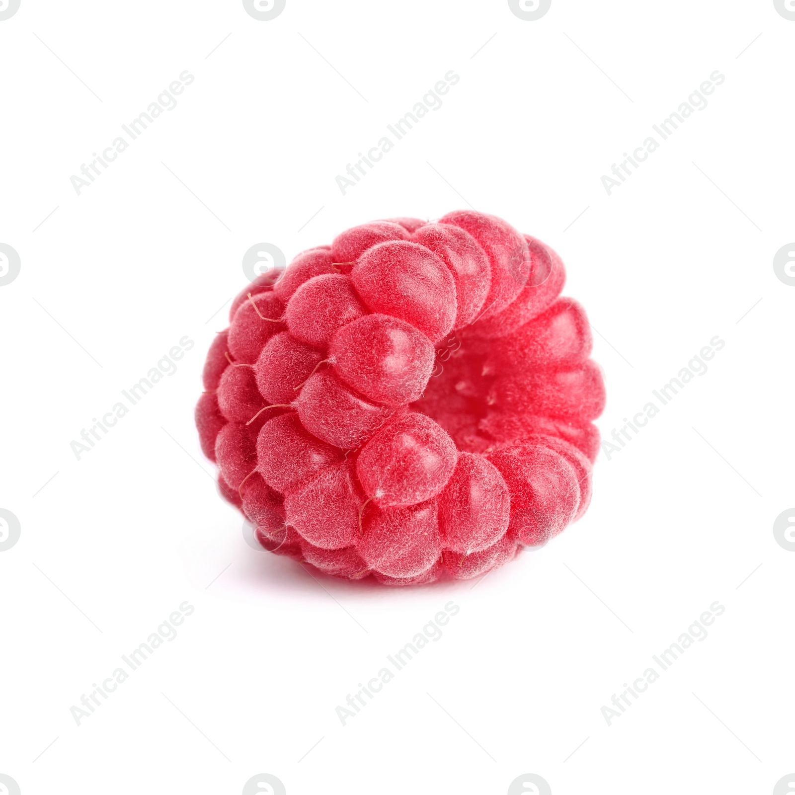 Photo of One fresh ripe raspberry isolated on white