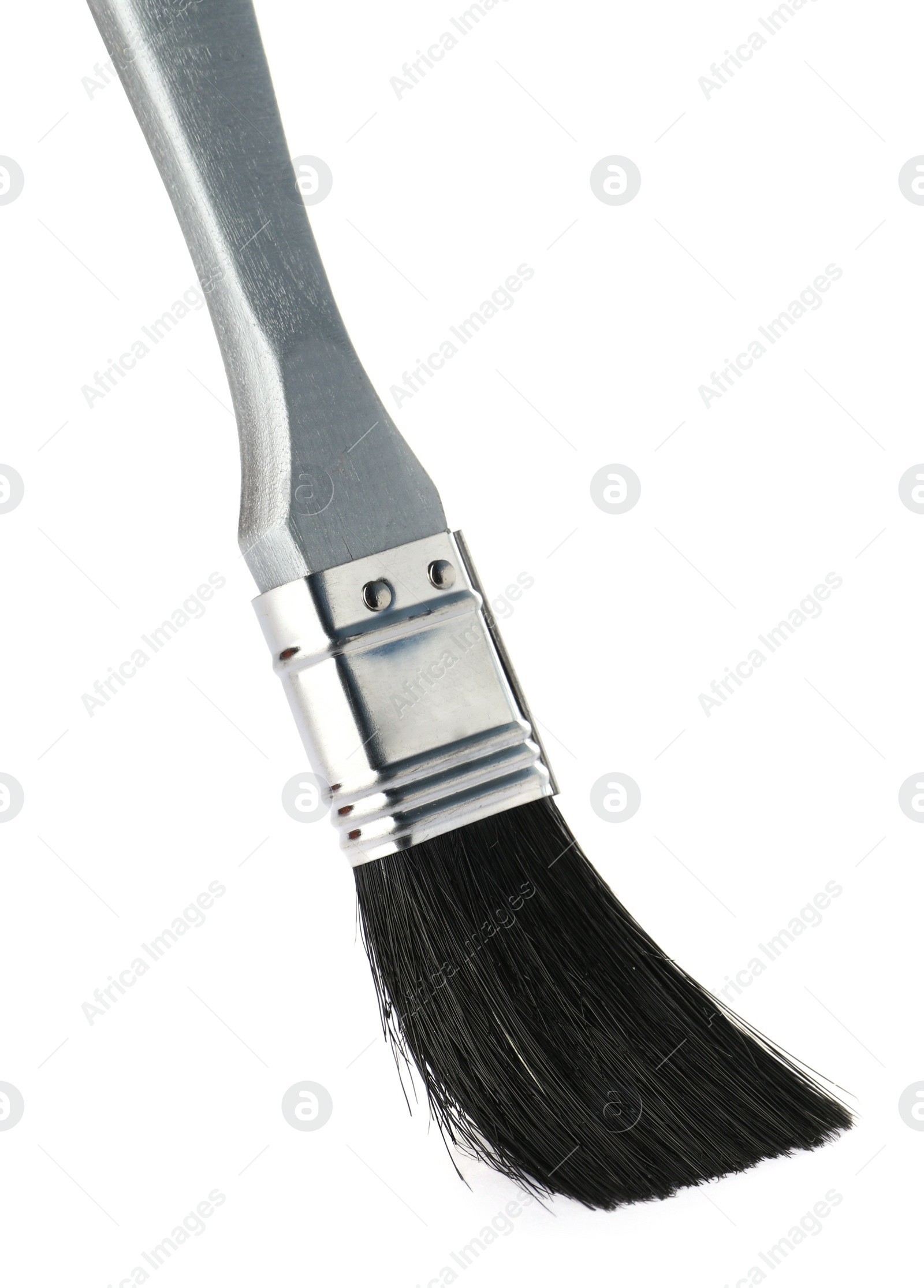 Photo of New paint brush on white background. Decorating tool