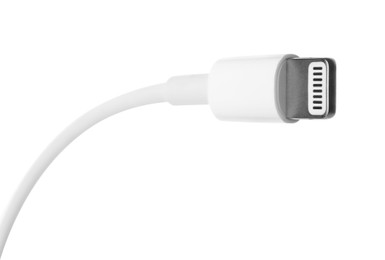 USB lightning cable isolated on white. Modern technology