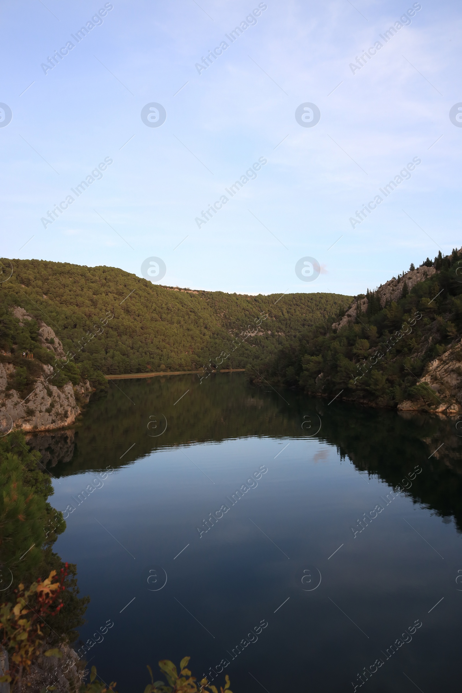 Photo of Picturesque view of beautiful river in mountains under sky