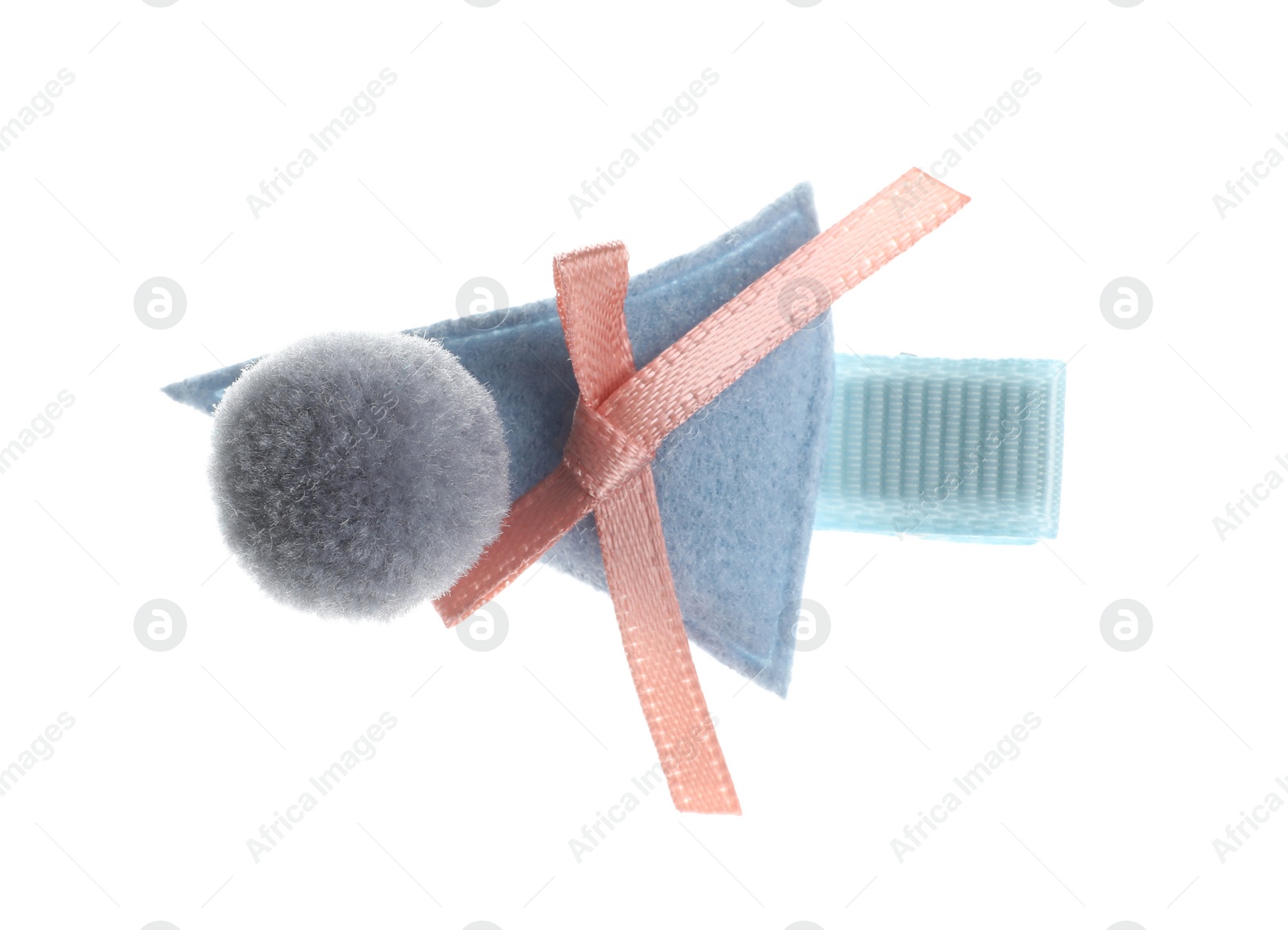 Photo of Cute hair clip isolated on white, top view