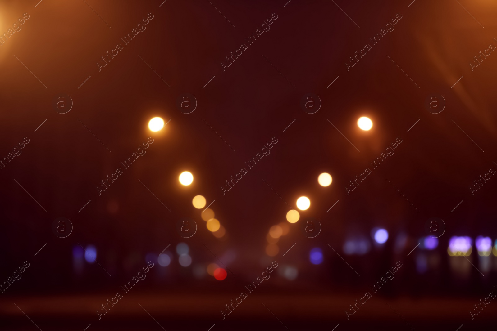 Photo of Blurred view of night city. Bokeh effect