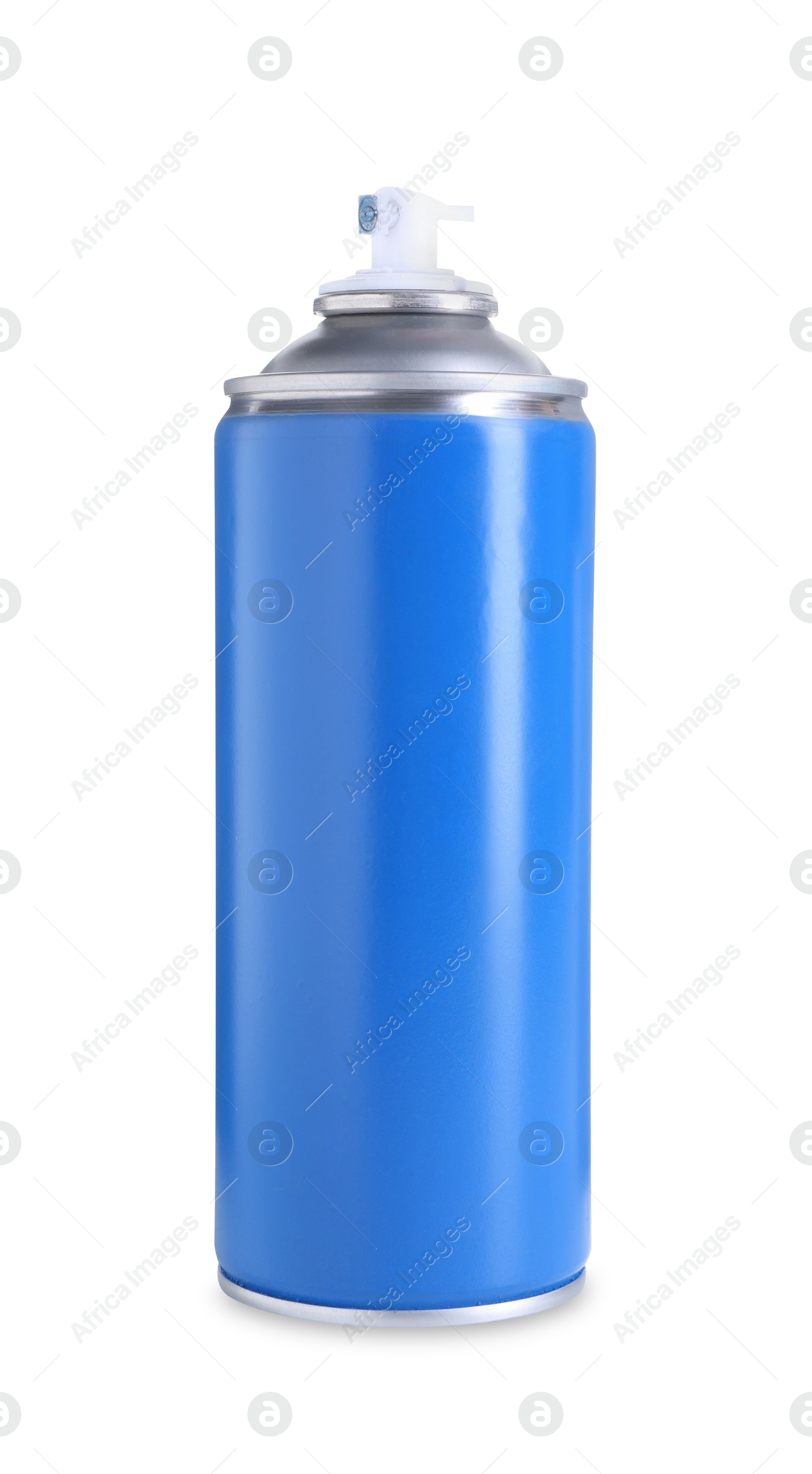 Photo of Blue can of spray paint isolated on white